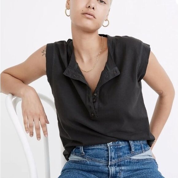 Madewell Charcoal Boxy Oversized Muscle Tee Small - Picture 1 of 7